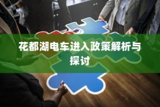 花都湖电车进入政策深度解析与探讨