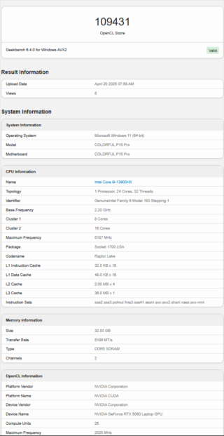 RTX 5060移动版Geekbench跑分曝光，性能超越RTX 4060，提升达18%