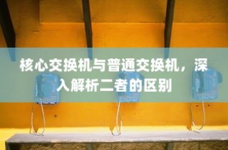 核心交换机与普通交换机，深入解析二者的区别