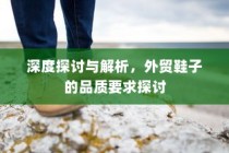 深度解析外贸鞋品质要求，品质标准与选择探讨