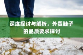 深度解析外贸鞋品质要求，品质标准与选择探讨