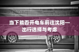 当下沈阳的电车出行选择与考虑