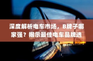 深度解析电车市场，揭秘最佳品牌B电车之选！