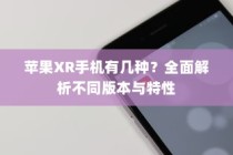 苹果XR手机有几种？全面解析不同版本与特性