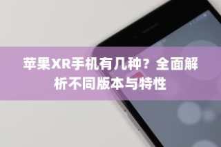 苹果XR手机有几种？全面解析不同版本与特性