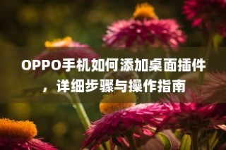 OPPO手机如何添加桌面插件，详细步骤与操作指南