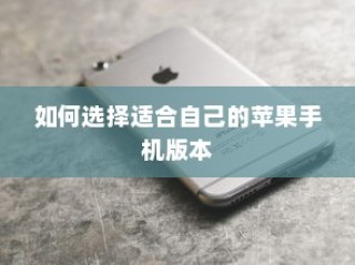 如何选择适合自己的苹果手机版本