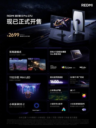 Redmi显示器G Pro 27U双形态创新发布，国补价起，引领行业潮流