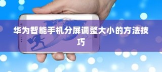 华为智能手机分屏调整大小的方法技巧