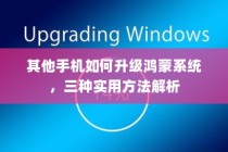 其他手机如何升级鸿蒙系统，三种实用方法解析