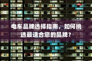 电车品牌挑选指南，如何找到最适合您的选择？
