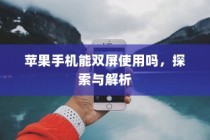 苹果手机能双屏使用吗，探索与解析