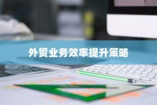 提升外贸业务效率的关键策略与外贸员管理最佳实践