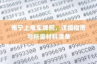 南宁电车牌照申请指南，流程、材料清单全解析