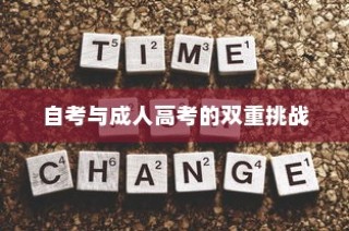 自考与成人高考双重挑战应对策略解析