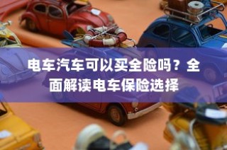 电车保险全解析，能否购买全险？
