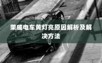 荣威电车黄灯亮原因解析与解决方法探讨