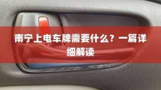 南宁上电车牌照流程详解，所需材料、步骤全解析