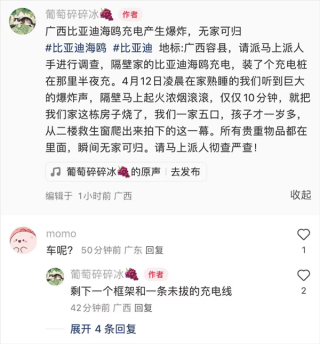 海鸥充电起火爆炸事件引发关注，比亚迪处理造谣网民，一网民被行拘
