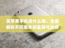 买苹果手机选什么版，全面解析不同版本的差异与选择策略