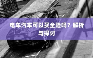 电车汽车全险解析与探讨