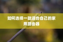 如何选择一款适合自己的家用路由器