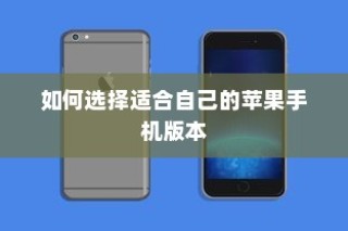 如何选择适合自己的苹果手机版本