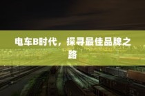 电车B时代，探寻最佳品牌之路