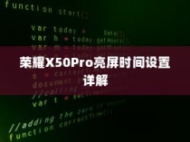 荣耀X50Pro亮屏时间设置详解