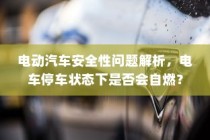 电动汽车安全性解析，停车状态下自燃风险探讨