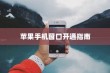 苹果手机窗口开通指南，轻松掌握操作技巧