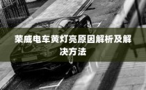 荣威电车黄灯亮原因解析与解决方法探讨