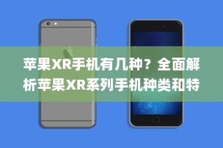 全面解析苹果XR系列手机种类与特点，带你了解不同种类的苹果XR手机