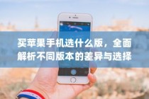 买苹果手机选什么版，全面解析不同版本的差异与选择策略