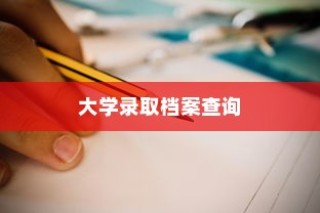 大学录取档案查询问题解答手册