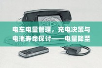 电车电量管理策略，充电决策与电池寿命探讨——电量降至30%时充电是否合适？