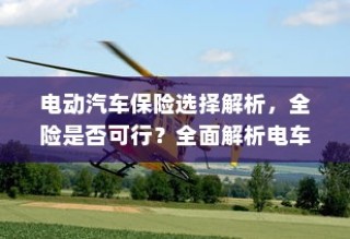 电动汽车保险选择解析，全险是否可行？电车保险考量与明智选择之道。