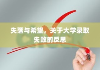 大学录取失败的反思，失落与希望的交织