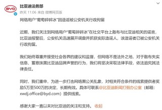 比亚迪以法律为盾，坚决反击黑公关，展现企业维权决心