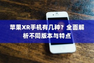 苹果XR手机有几种？全面解析不同版本与特点