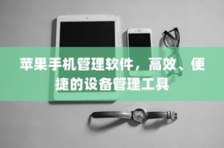 苹果手机管理软件，高效、便捷的设备管理工具