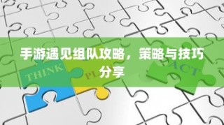 手游遇见组队攻略，策略与技巧分享
