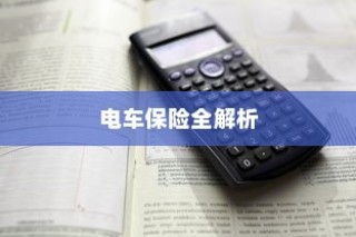 电车保险全解析，购买全险指南与保险选择建议