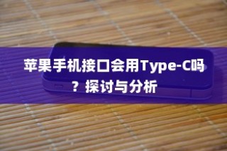 苹果手机接口会用Type-C吗？探讨与分析