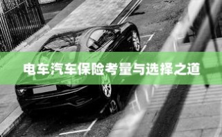 电动汽车保险选择解析，全险是否可行？电车保险考量与明智选择之道。