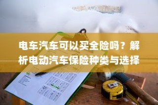 电动汽车保险种类解析与全险购买指南
