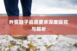 外贸鞋子品质要求深度探究与解析