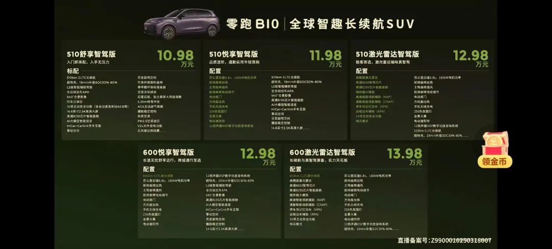 B10预售价揭晓，零跑新动作，桌子继续稳固，起步价仅10.98万起