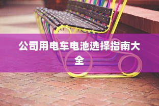公司用电车电池选择指南大全