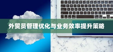 外贸员管理优化与业务效率提升策略
